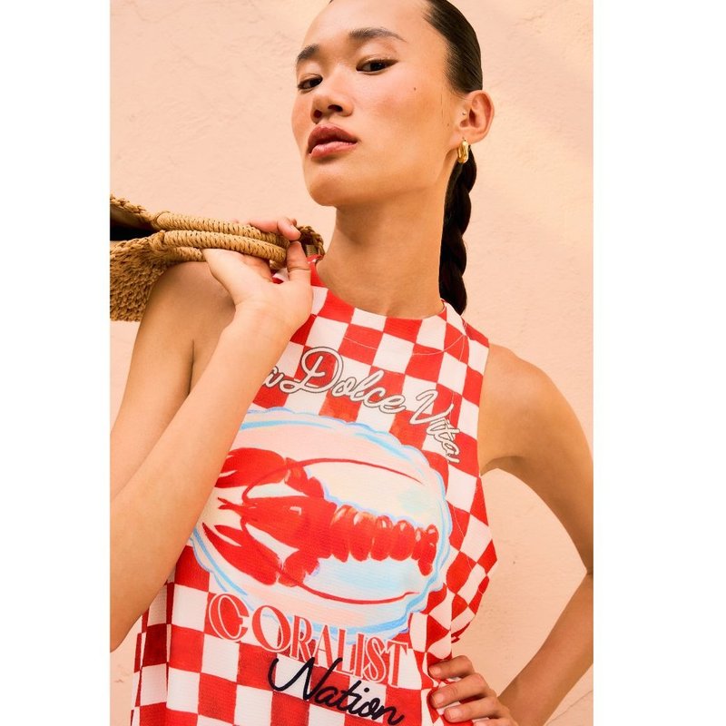 'Cinque Cover up Dress' in Red Lobster (CRBW240) 连衣裙 - 洋裝/連身裙 - 其他人造纖維 