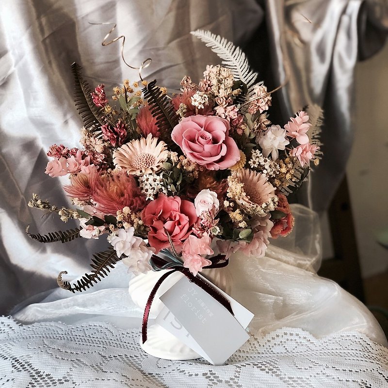 [table flower] opening / anniversary / birthday / gift / home / not withered + dry flowers - Plants - Plants & Flowers Pink