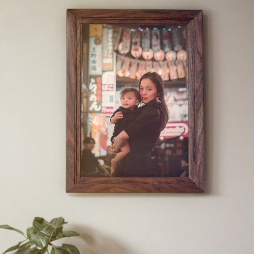 Japanese French decorative log photo frame/black walnut