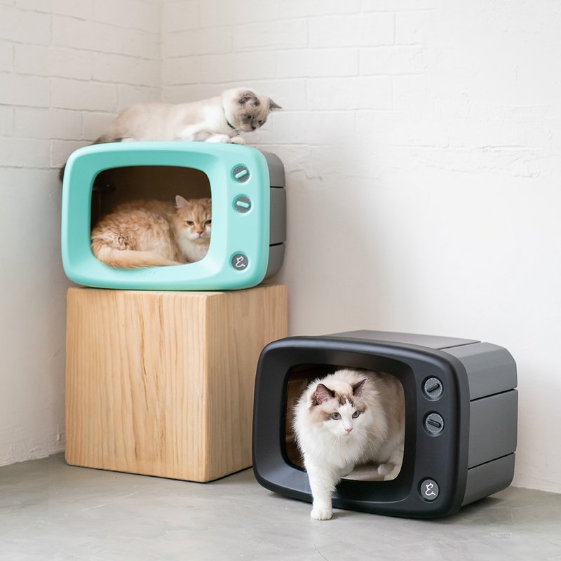 ENVY COLLECTION Retro TV cat litter - Bedding & Cages - Other Materials Multicolor