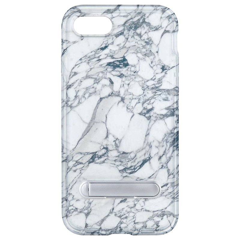 White marble hidden magnet bracket iPhone 8 7 6 plus mobile phone case mobile phone case - เคส/ซองมือถือ - พลาสติก ขาว