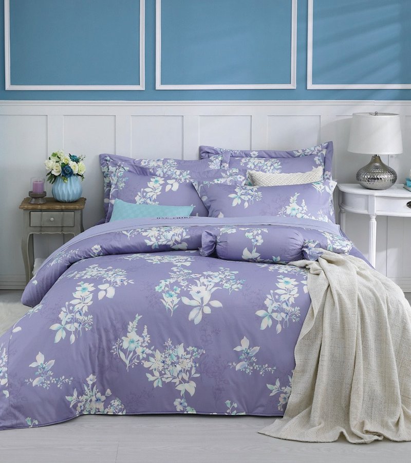 【R869 Tender Secret of Flowers】100% Cotton Combed 60s, Duvet Cover - เครื่องนอน - ผ้าฝ้าย/ผ้าลินิน สีม่วง