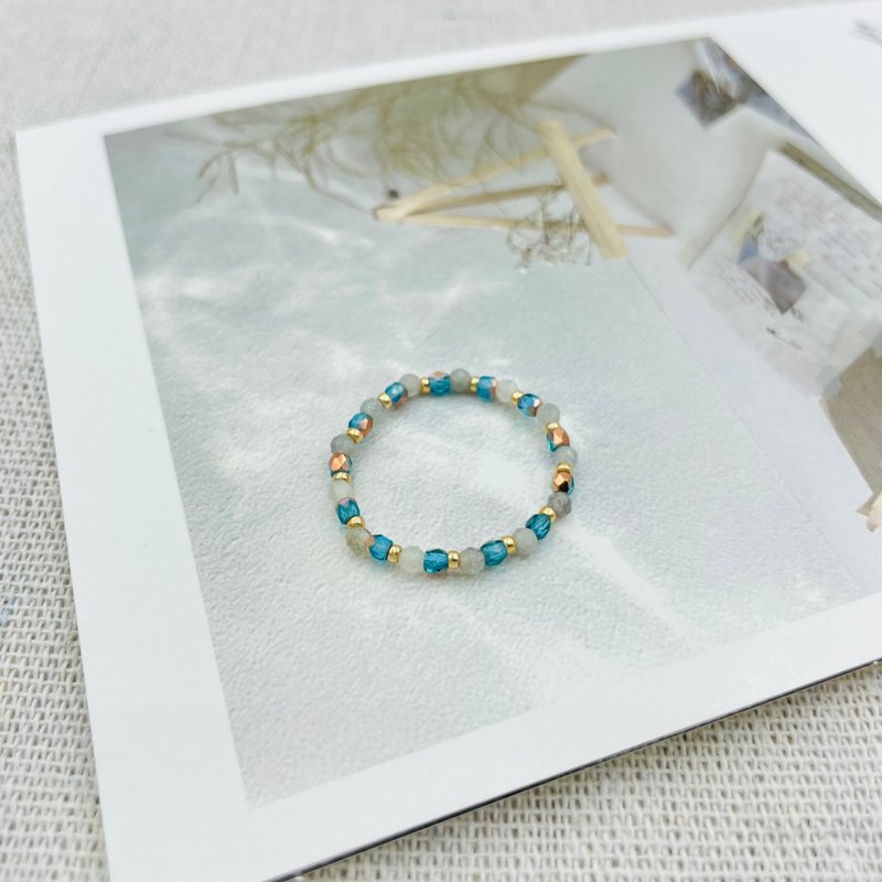 Azure Star Natural Stone Bead Ring - General Rings - Semi-Precious Stones Blue