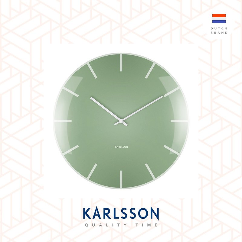 Karlsson, Wall clock Glass Dome green, Designer: Boxtel & Buijs - Clocks - Glass Green