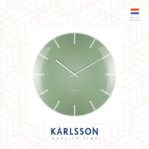 Ur Lifestyle 荷蘭Karlsson, Wall clock Glass Dome green 玻璃凸面綠色掛鐘