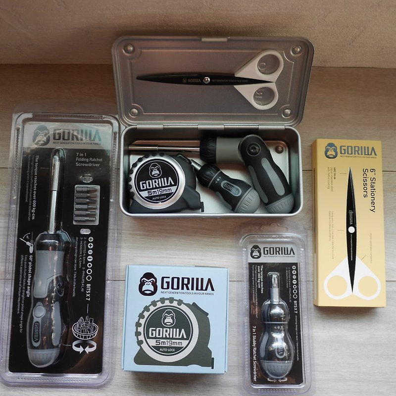 [Gorilla Full Centimeter Tape Measure Classic Combination] x [Gorilla] Silver Grey Toolbox - Other - Other Metals Silver