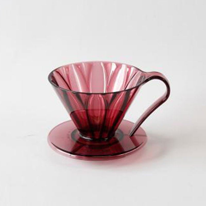 [New product] Japanese CAFEC Tritan petal filter cup (clear red) - two types in total - เครื่องทำกาแฟ - เรซิน สีแดง