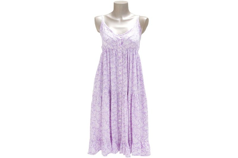 大人のサンゴ柄キャミソールティアードドレス＜ラベンダー＞ - 洋裝/連身裙 - 其他材質 紫色