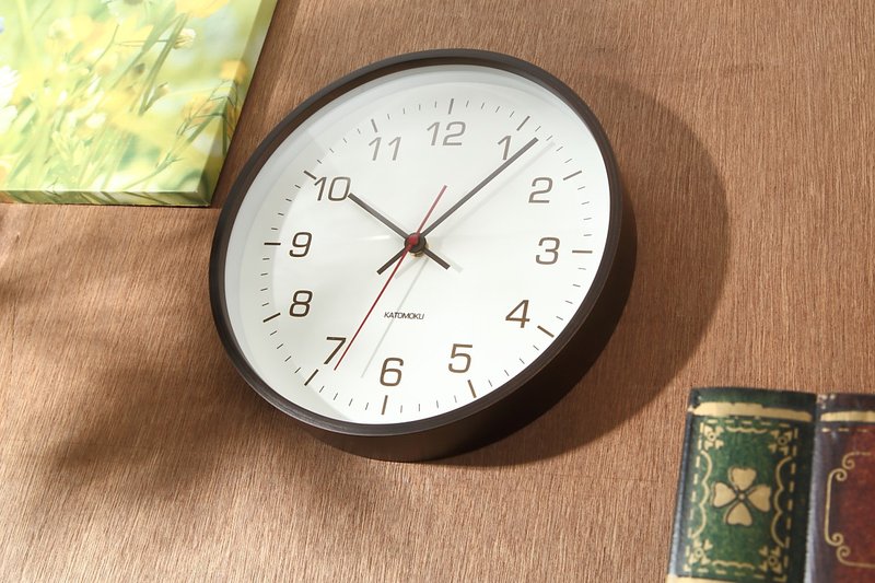 KATOMOKU plywood clock 4 brown (km-44BR) wall clock  made in japan - นาฬิกา - ไม้ สีนำ้ตาล