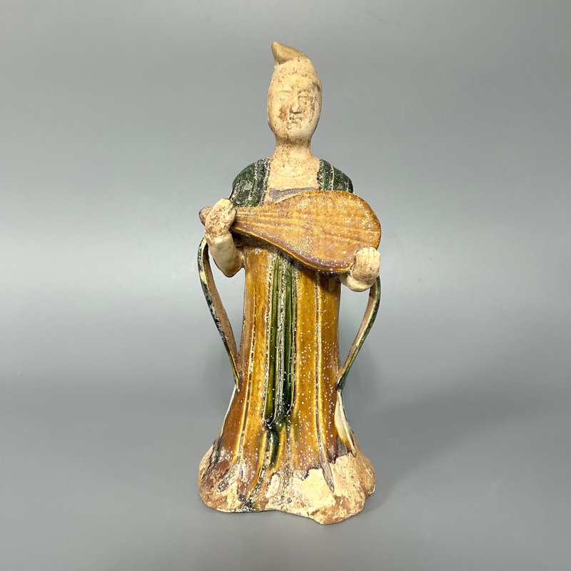 唐三彩仕女樂俑 - 擺飾/家飾品 - 陶 卡其色