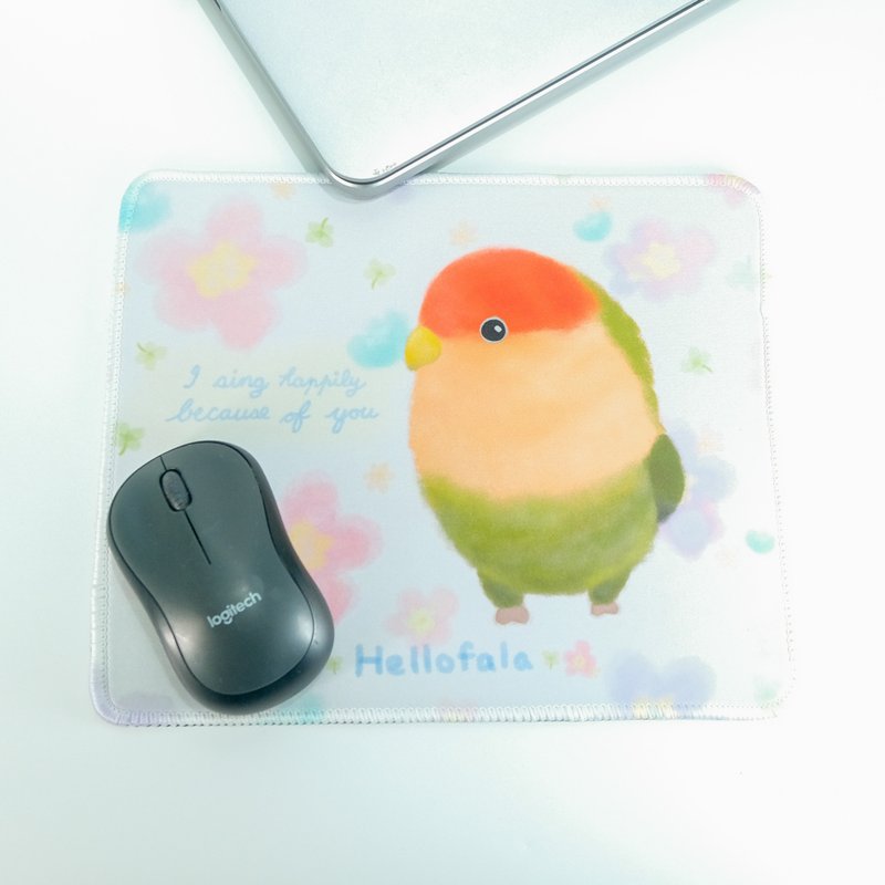 Mouse Pad Love Bird - แผ่นรองเมาส์ - น้ำยาง ขาว