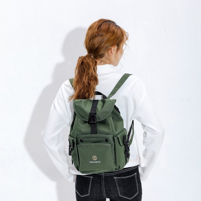Travel Lightweight Single Buckle Rope Waterproof Backpack Schoolbag Girls-Green - Backpacks - Waterproof Material Green