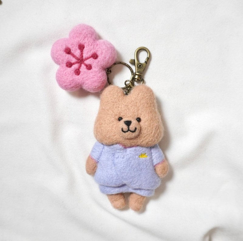 China Airlines Old Uniform Bear Wool Felt Keychain - ที่ห้อยกุญแจ - ขนแกะ 