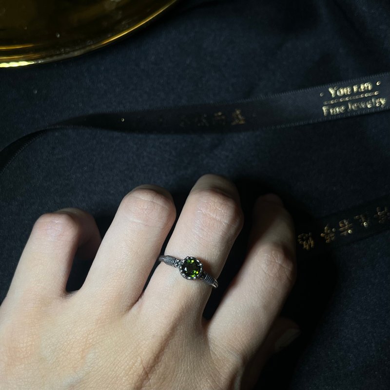 有點個性 綠碧璽 淨體碧璽 戒指s925銀 戒指 碧璽戒指 - 戒指 - 寶石 綠色