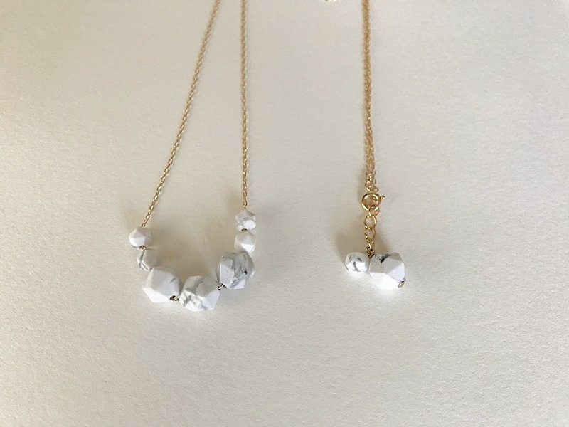 Madam Polygon（necklace） - Necklaces - Gemstone White