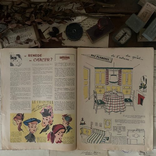 アンティーク  ファション雑誌 フランスのアンティークファッション雑誌限定版 - ショップ fun