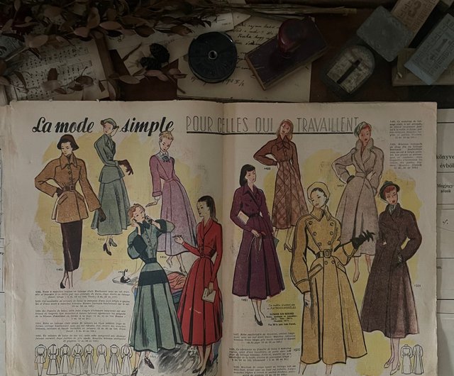 超大型本 1868年 フランス ファッション雑誌 アンティーク 洋書 古書