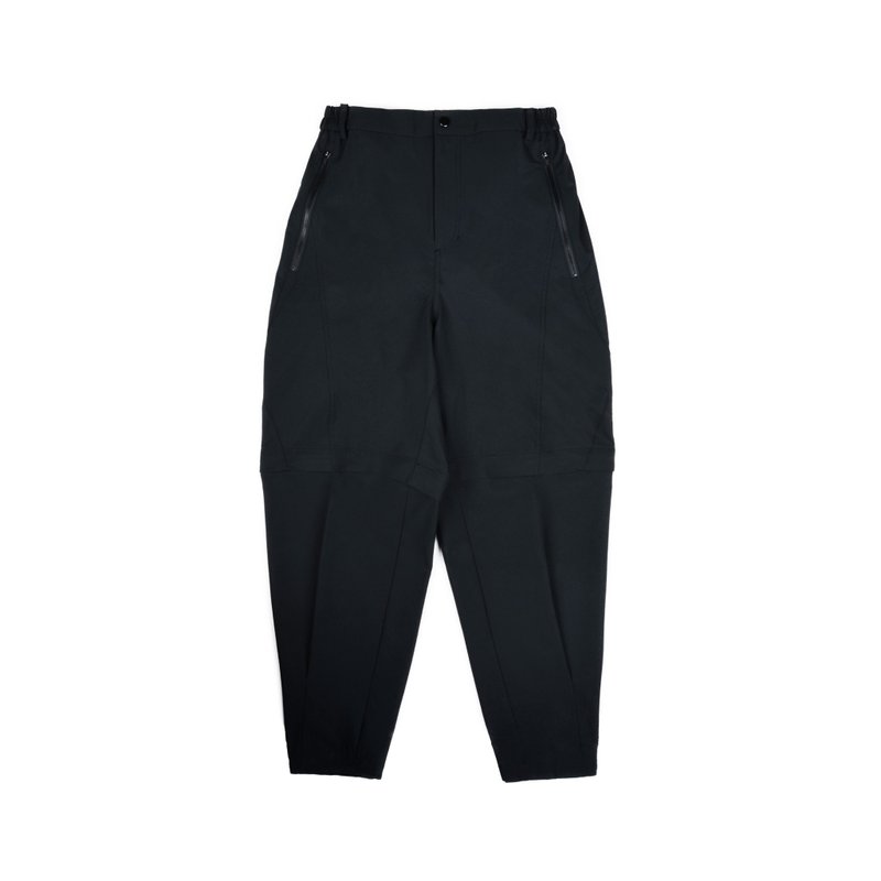oqLiq x plain-me - Long & Short Detachable Pants (Black & Blue) - กางเกงขายาว - ไนลอน สีดำ