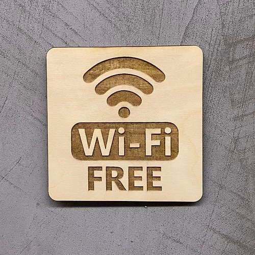 INNO MAKER WiFi無線上網指示牌/牆貼 | 雷雕木製