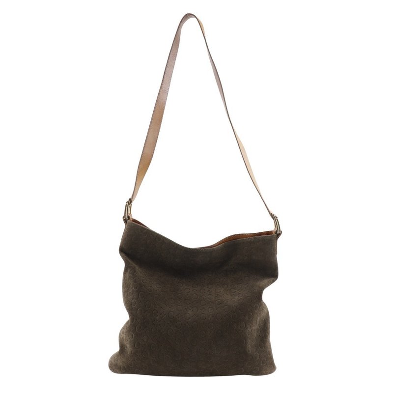 【日本直送】セリーヌ CELINE Cマカダム ショルダーバッグ スウェード 茶 レディース【中古】 - 側背包/斜背包 - 真皮 咖啡色