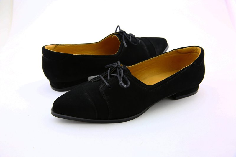 Pointed Oxford Ladies Shoes - Women's Leather Shoes - Genuine Leather 