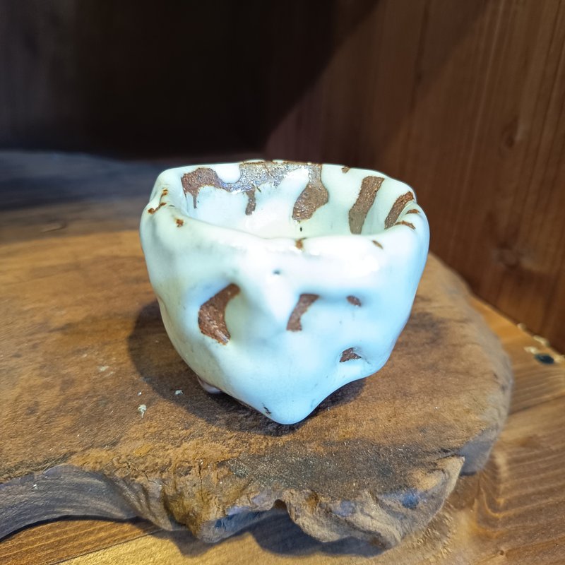 志野釉手捏陶杯還原燒陶藝家陳炫亨手作 - 茶壺/茶杯/茶具 - 陶 多色