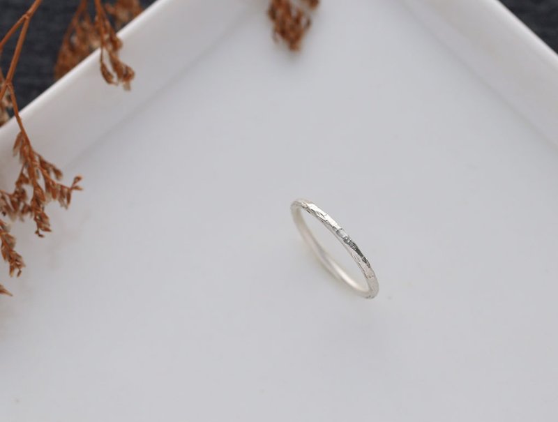 ni.kou sterling silver grained wire ring single ring men's ring women's ring tail ring thick style (three styles available) - แหวนทั่วไป - โลหะ 