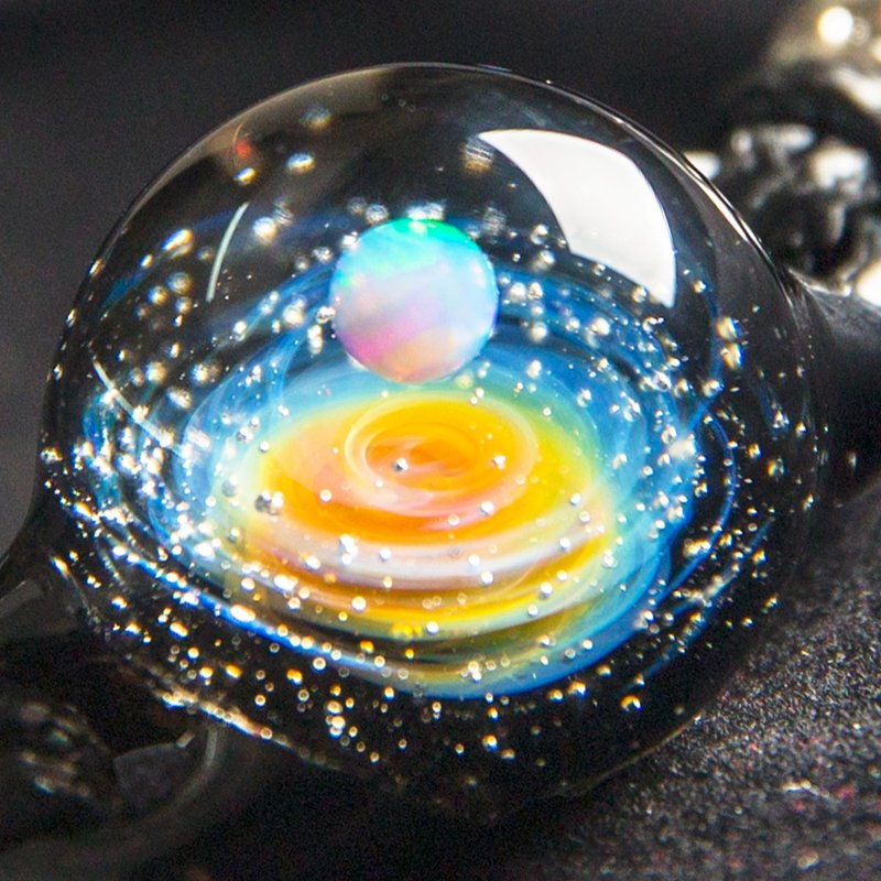 Japan Galaxy Pendant Necklace,Universe Glass,Space Cosmos Design,Handmade - สร้อยข้อมือ - แก้ว 