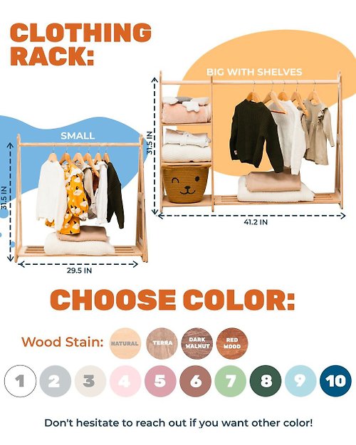 ✿ Wooden Children's Clothing Rack ✿ ChildUniverse