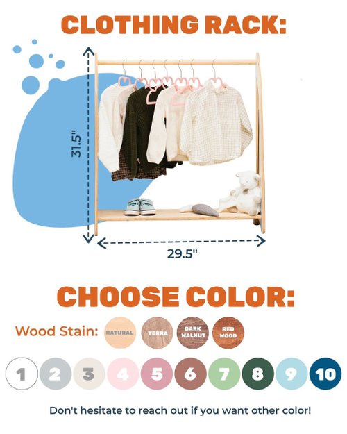 ✿ Wooden Children's Clothing Rack ✿ ChildUniverse