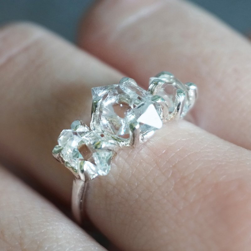 Herkimer diamond14k gold fill ring - แหวนทั่วไป - โลหะ สีเงิน