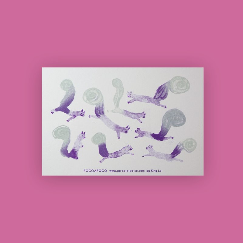 squirrel postcard - การ์ด/โปสการ์ด - กระดาษ หลากหลายสี