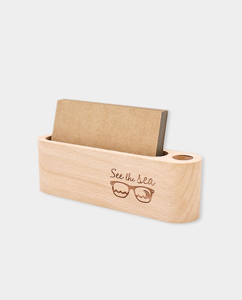 [Small box] Wooden groove business card holder M_Text version/Corporate gifts/Graduation gifts/Freshman gifts - Folders & Binders - Wood Orange