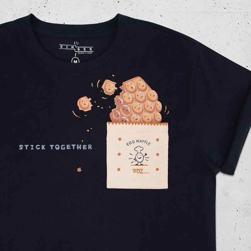 Stick Together T-Shirt - Black - เสื้อฮู้ด - ผ้าฝ้าย/ผ้าลินิน 