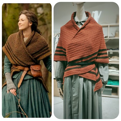MagicCrochet 女士針織披肩 Outlander 鉤編羊毛披肩