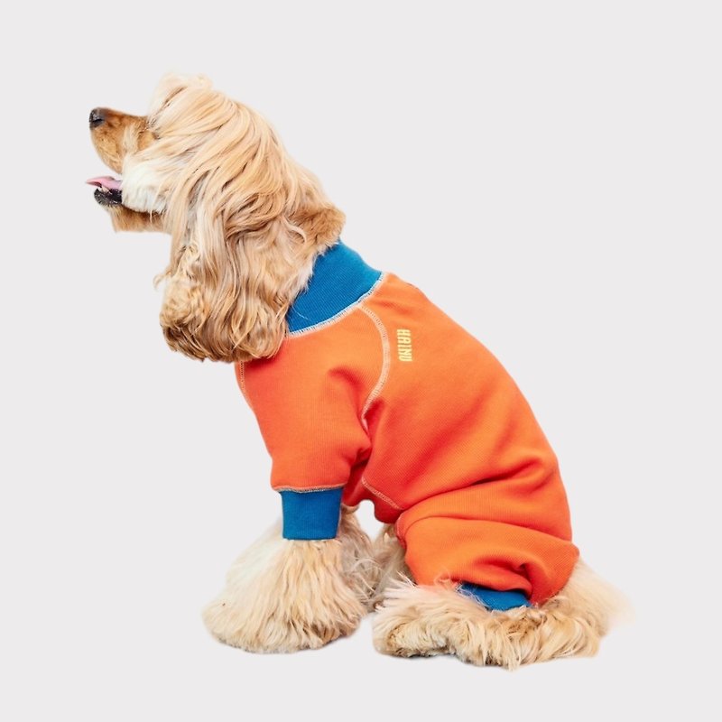 ACTIVE DOG ROMPERS - ORANGE/BLUE - Clothing & Accessories - Cotton & Hemp Red