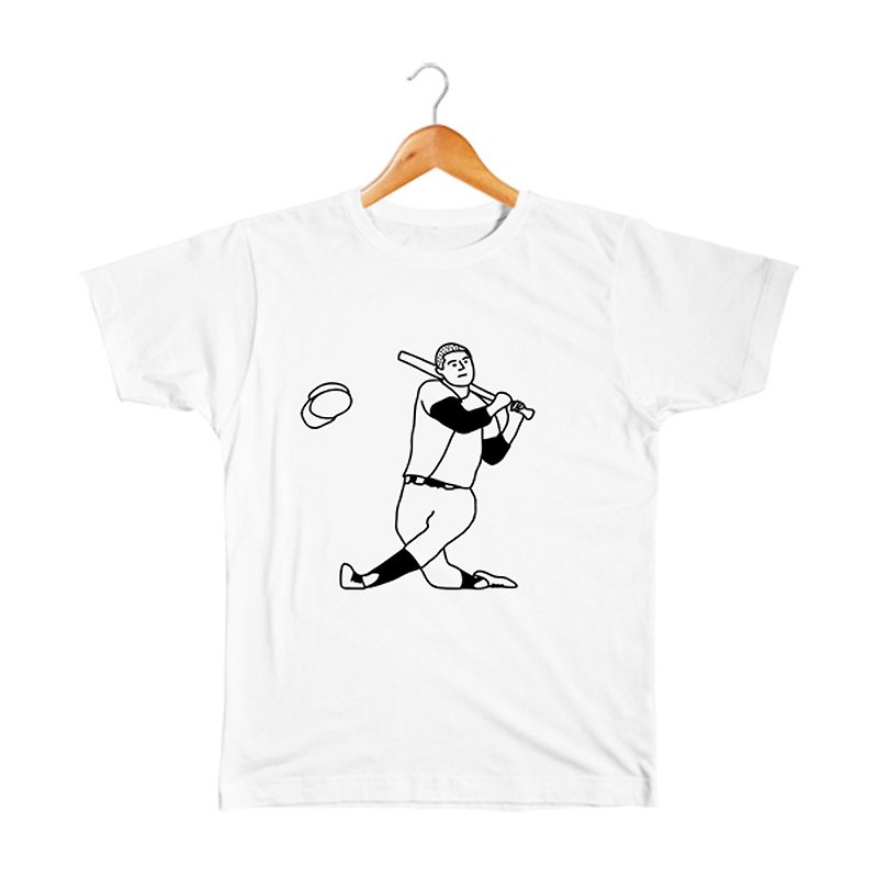 Baseball 兒童T恤 - 男/女童裝 - 棉．麻 白色