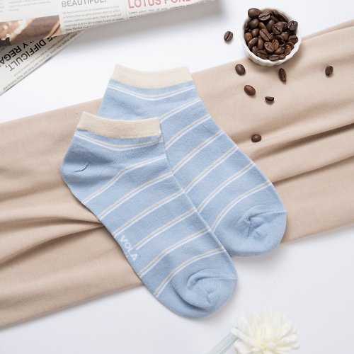 VOLA維菈文創 消臭專家 除臭條紋運動襪 台灣製 透氣網 機能襪 除臭襪 藍