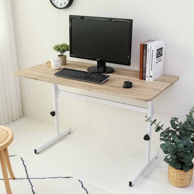 [Micro] MIT 120 cm adjustable lift desk lift desk work table table - โต๊ะอาหาร - วัสดุอื่นๆ สีนำ้ตาล