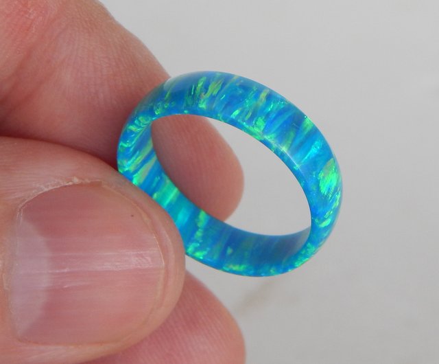 Synthetic opal store ring