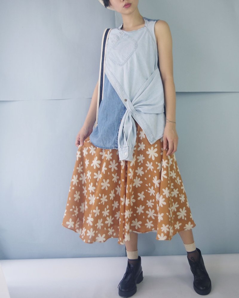 Restyle denim vintage transformation two-color asymmetric cross vest - Women's Tops - Cotton & Hemp Blue