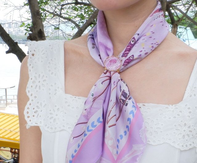 パウダーパープルスカーフギフトボックス】三連スカーフリング