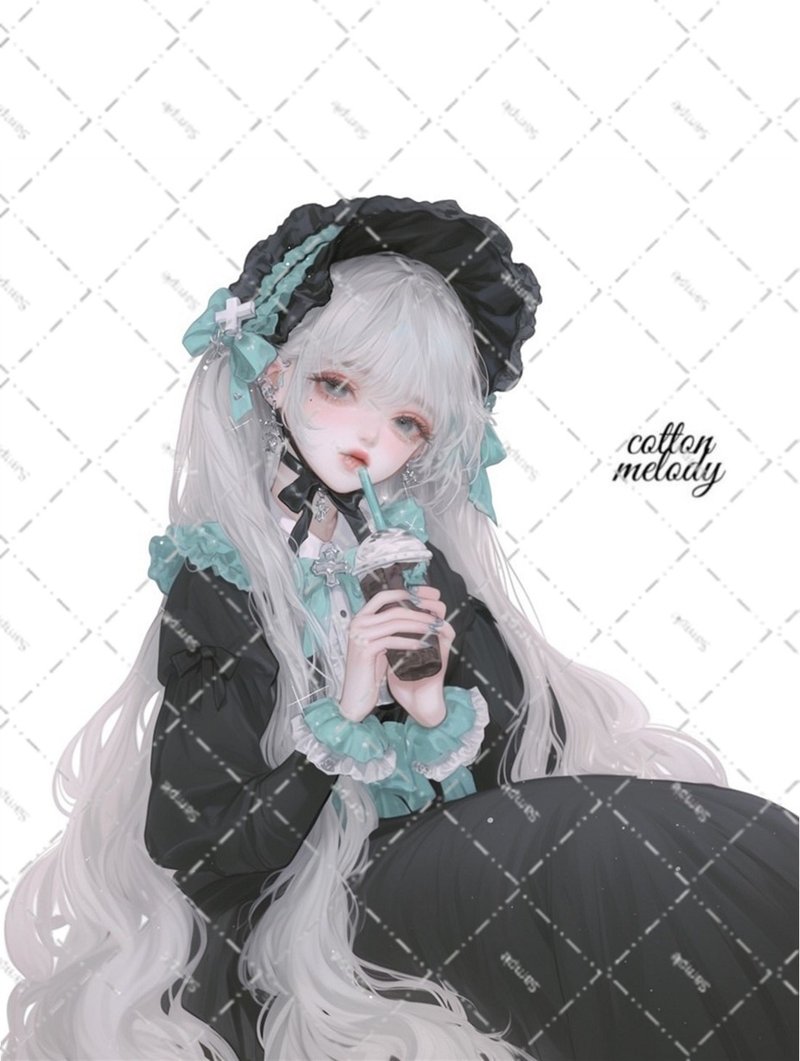 original sticker no.6688 人物ステッカー オリジナルステッカー 人物ステッカー 女の子ステッカー オリジナル人物ステッカー - 貼紙 - 紙 