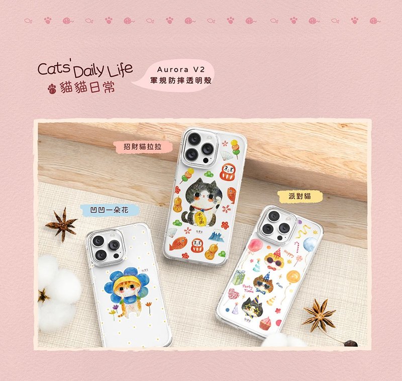 OVERDIGI X LAZZAFLOWER Collaboration Edition_iPhone 15/14 Series V2 Dual Material Military-Grade Drop Protection Clear Case - Phone Cases - Plastic 