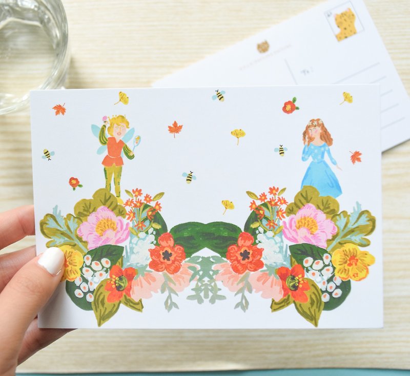 Fairytale Collection-Thumbelina postcard / buy 3 get 1 - การ์ด/โปสการ์ด - กระดาษ หลากหลายสี