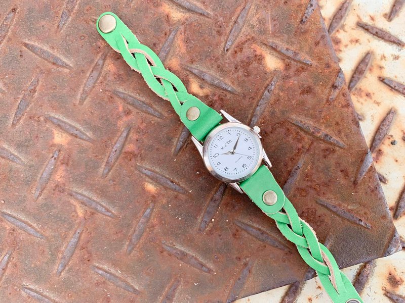 EDGE Casual girls love green edge knit watch like a bracelet EKW-GG - นาฬิกาผู้หญิง - หนังแท้ สีเขียว