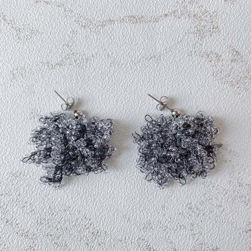 Soft bubble-like earrings/ Clip-On/gray - Earrings & Clip-ons - Glass Gray