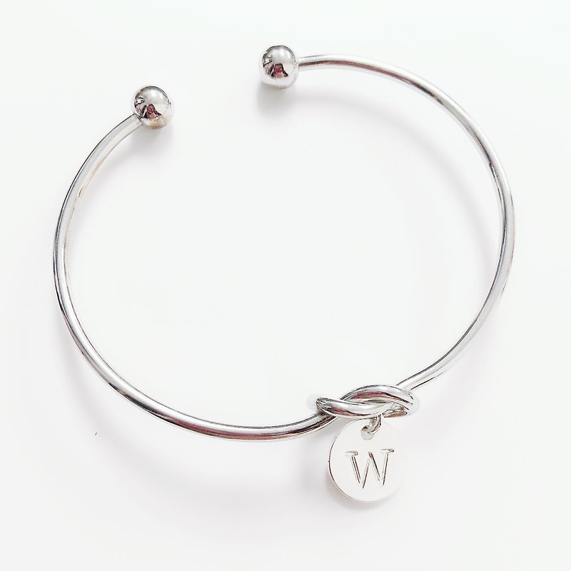 Blessing  Personalized  Bracelet Bangle tie the knot - Bracelets - Copper & Brass Silver
