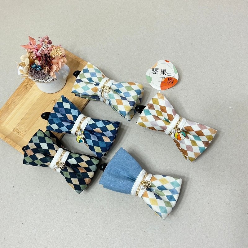 Lingge Academy | Three-dimensional bow intersecting clip | Banana clip - Hair Accessories - Cotton & Hemp Multicolor