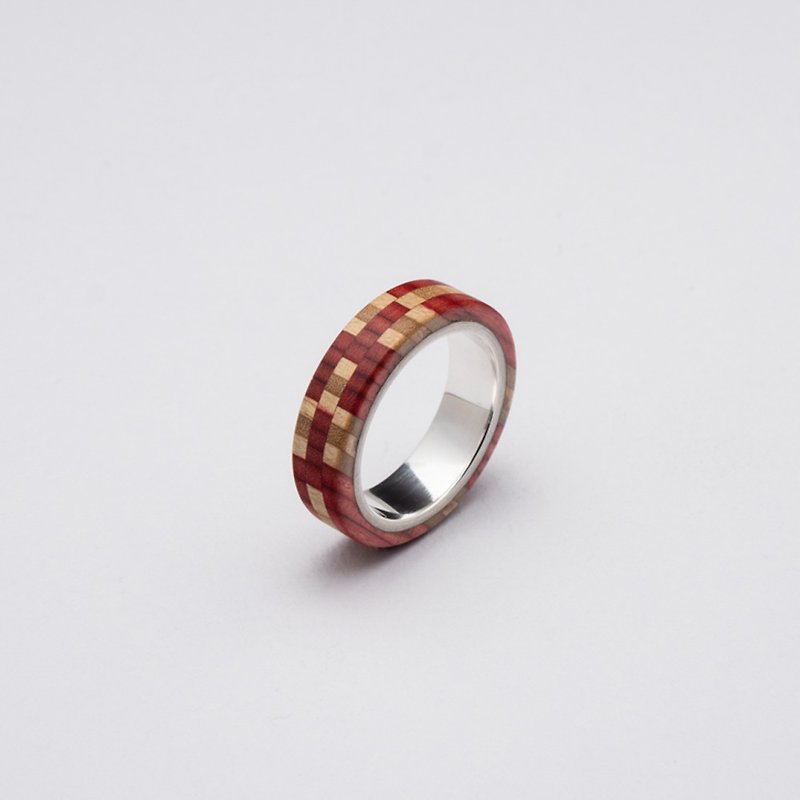 寄木樣式戒指R0409002 - 戒指 - 木頭 多色